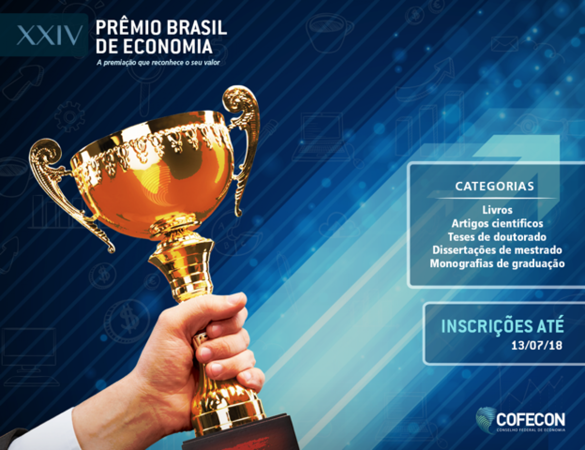 Prêmio Brasil de Economia - 2018 está com inscrições abertas - Corecon/SC