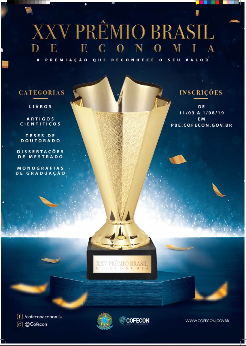 Cofecon abre inscrições para o 25º Prêmio Brasil de Economia - Corecon/SC