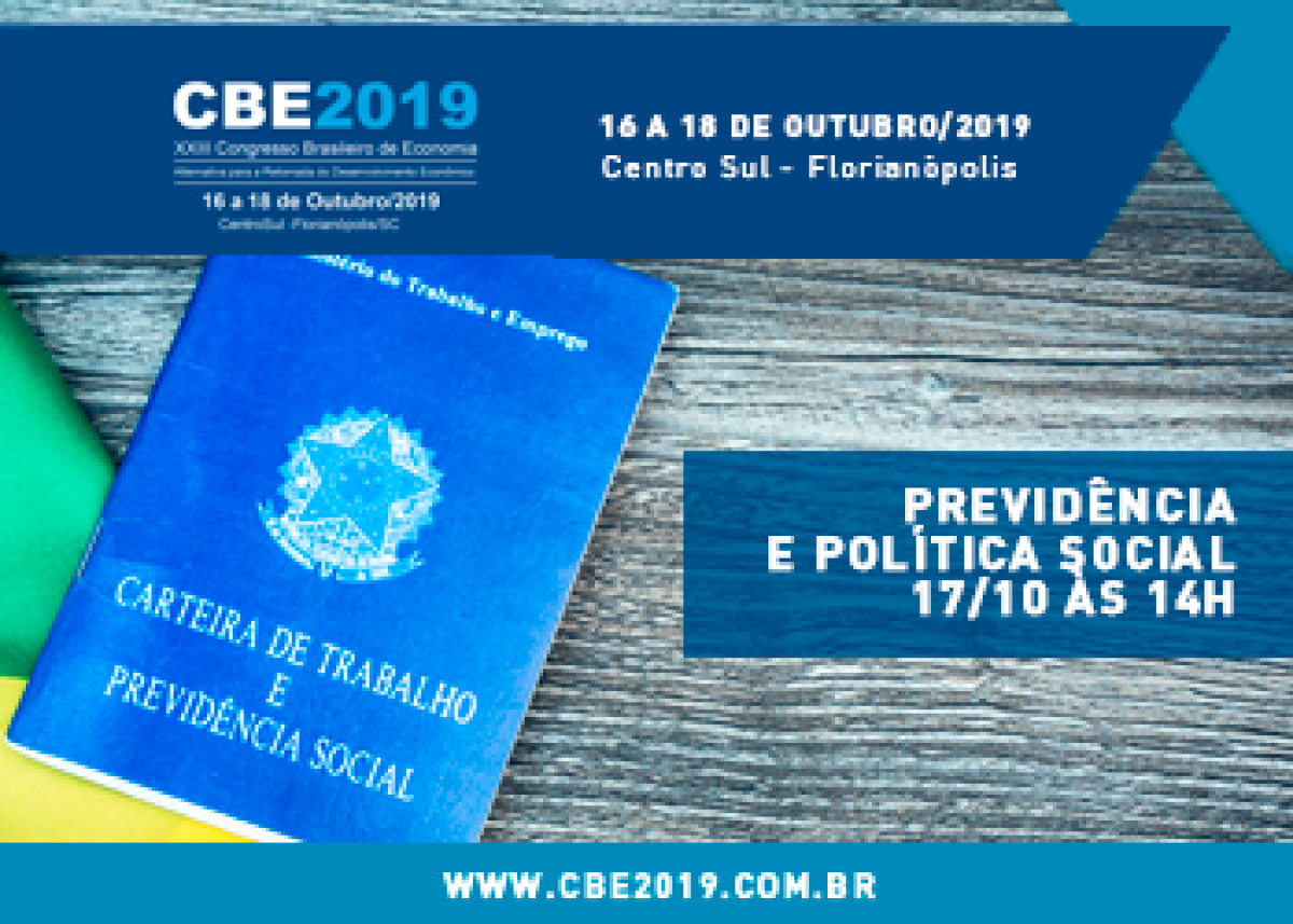 Reforma da Previdência estará em pauta no 23º Congresso Brasileiro de Economia - Corecon/SC
