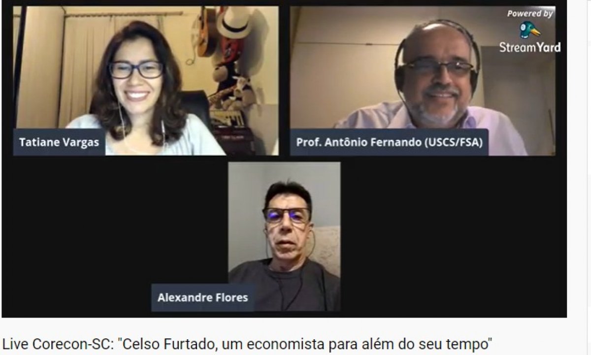 Live resgata a história e o legado de Celso Furtado, um economista para além de seu tempo - Corecon/SC