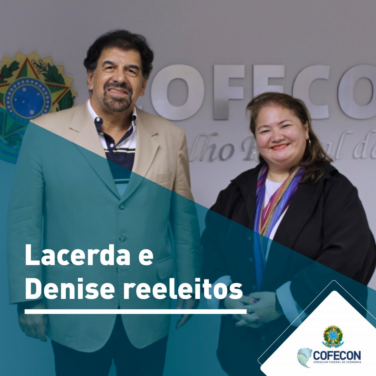 Antonio Corrêa de Lacerda e Denise Kassama são reconduzidos à presidência do Cofecon - Corecon/SC