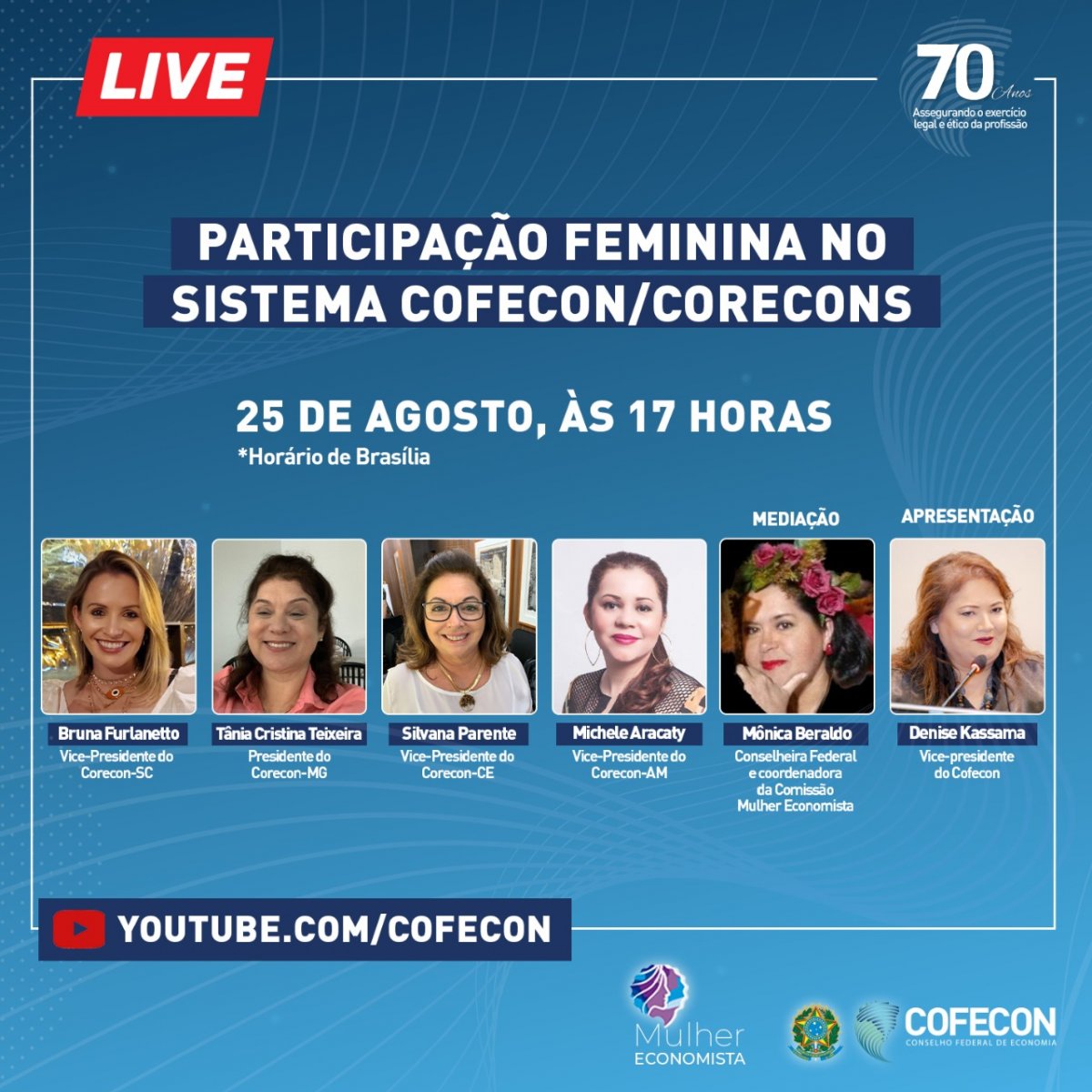 Vice-presidente do Corecon-SC participa de live sobre a participação feminina nos conselhos de economia - Corecon/SC