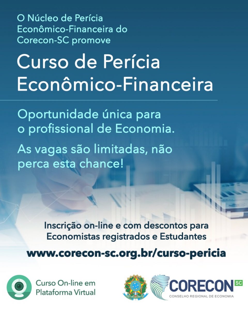 Corecon abre inscrições para nova turma do Curso de Perícia Econômico-Financeira - Corecon/SC