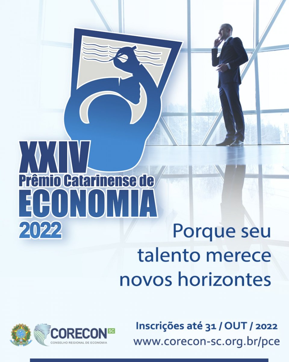 Corecon-SC abre inscrições para o 24º Prêmio Catarinense de Economia - Corecon/SC