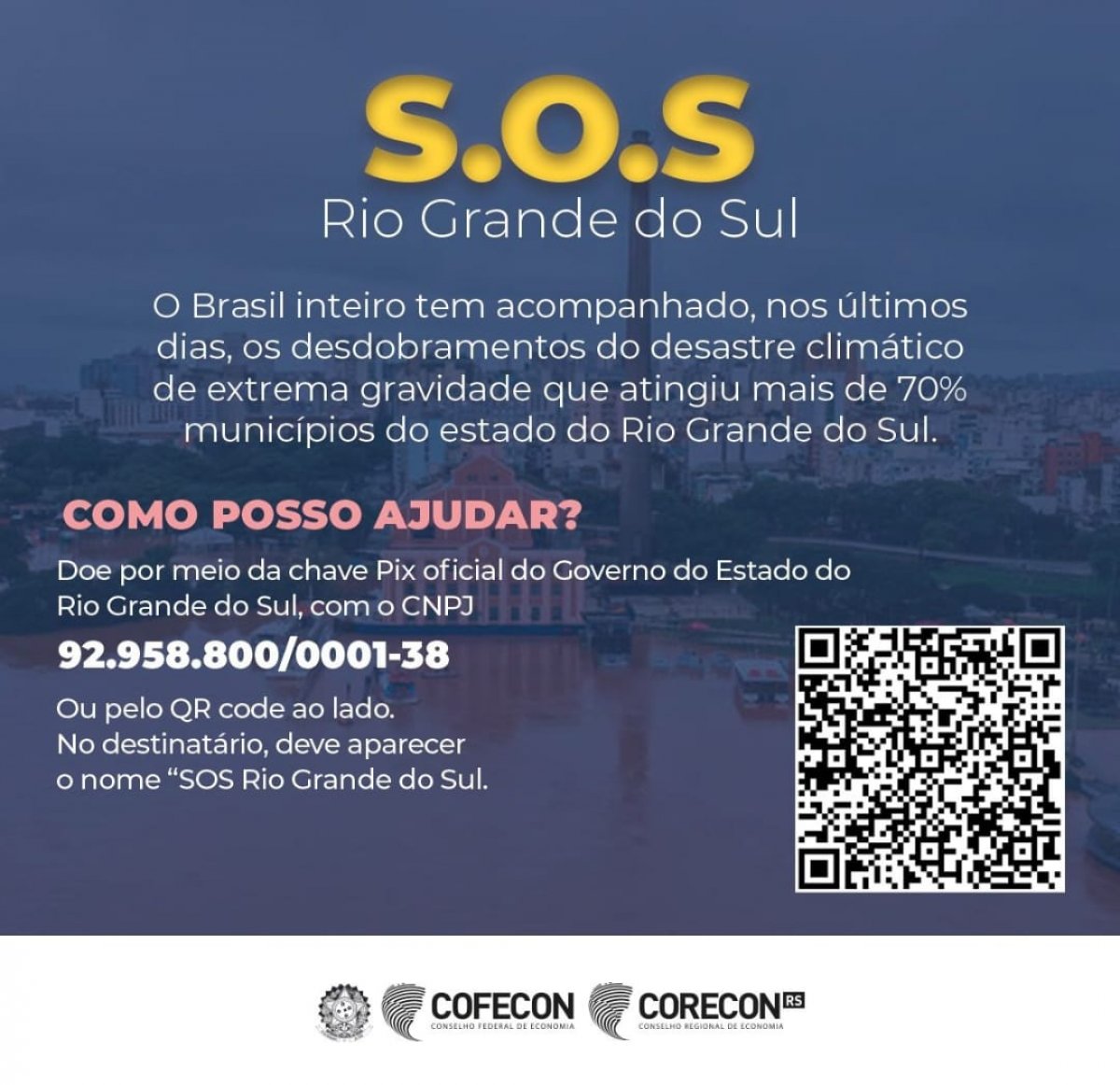 Corecon-SC apoia campanha de doações ao Rio Grande do Sul - Corecon/SC