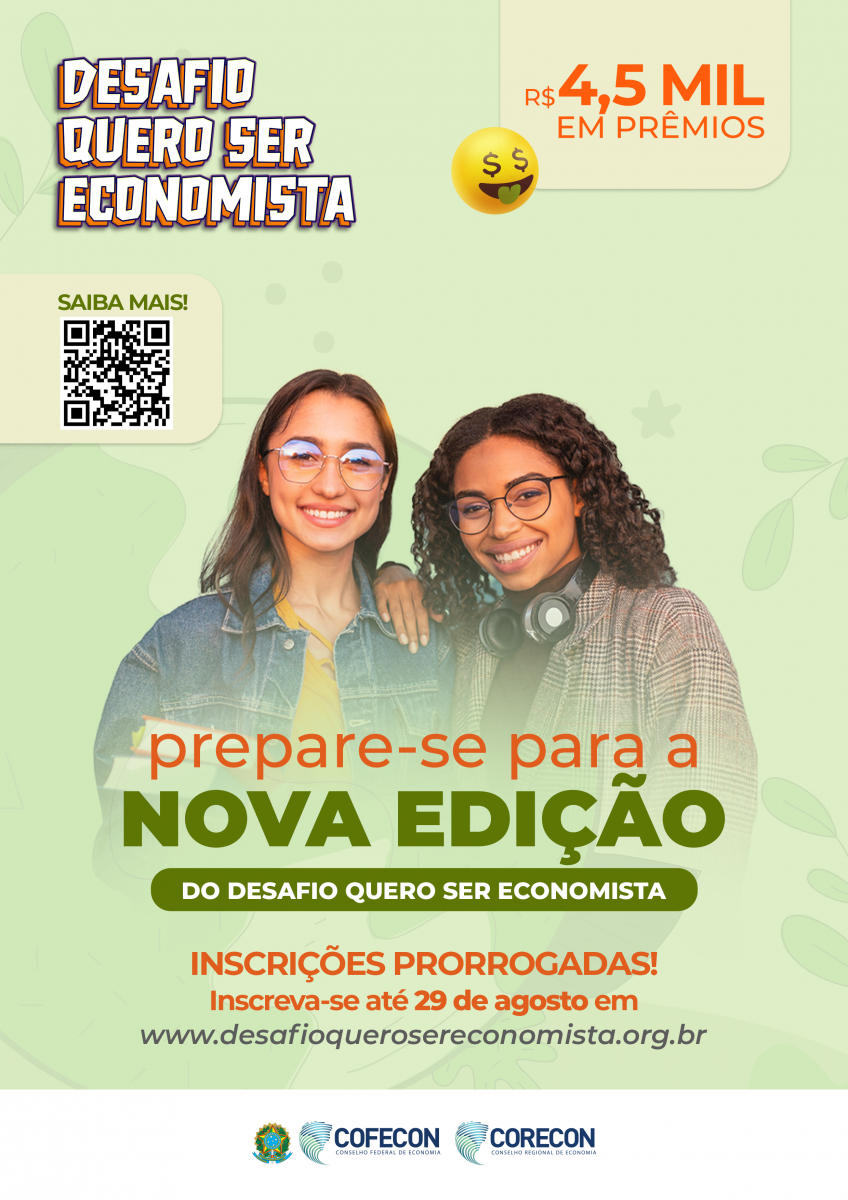 Desafio Quero Ser Economista, este ano com R$ 4,5 mil em prêmios - Corecon/SC