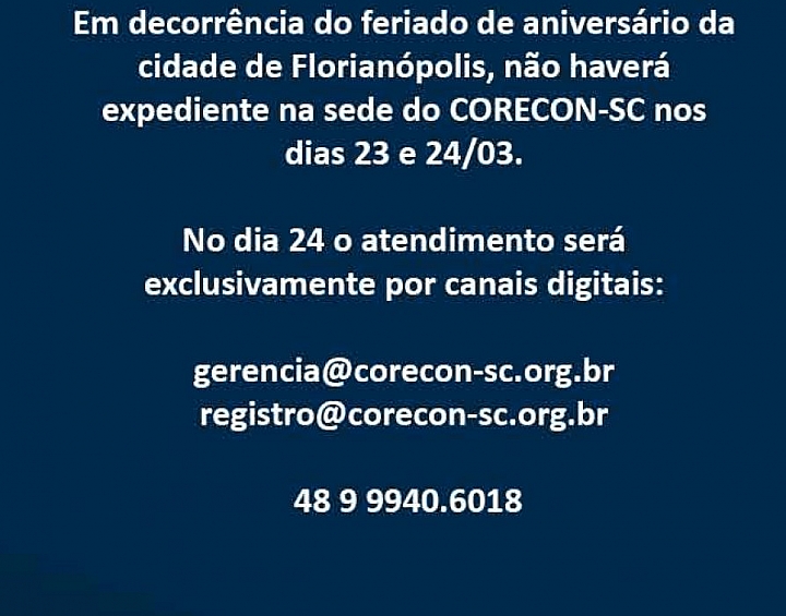 Comunicado - Corecon/SC